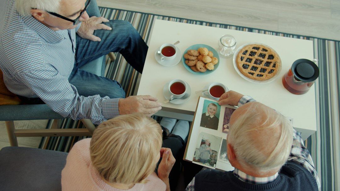elderly person sharing stories