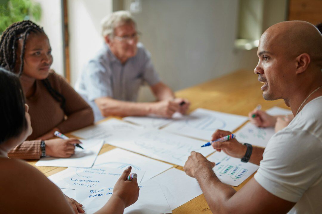 diverse people sharing ideas