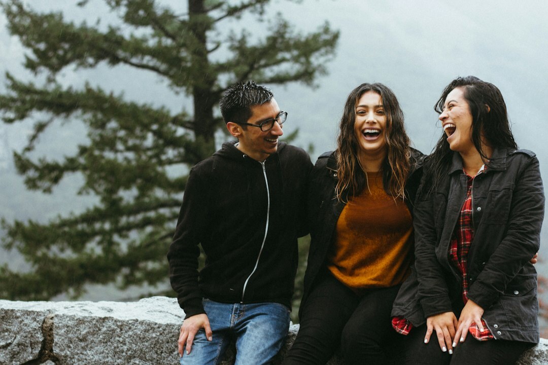 group of friends laughing together