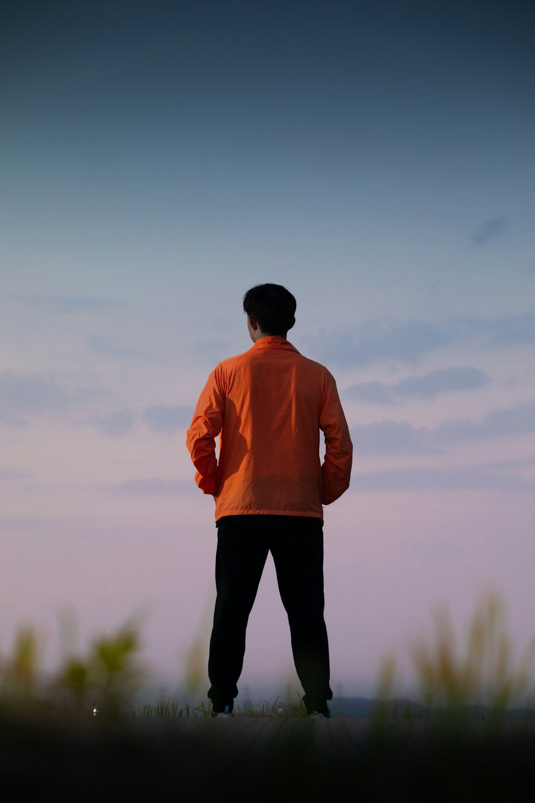 person reflecting alone in nature