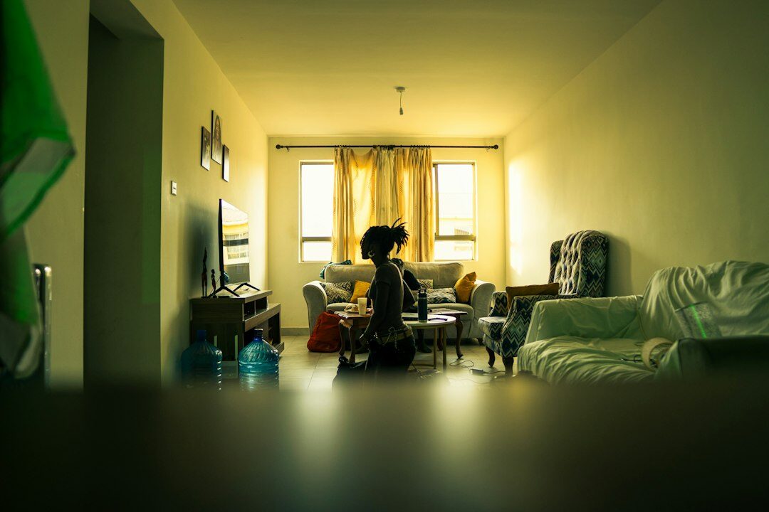 person thinking in quiet room